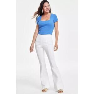 I.n.c. International Concepts Women's High-Rise Pull-on Flare White Size 18 $70